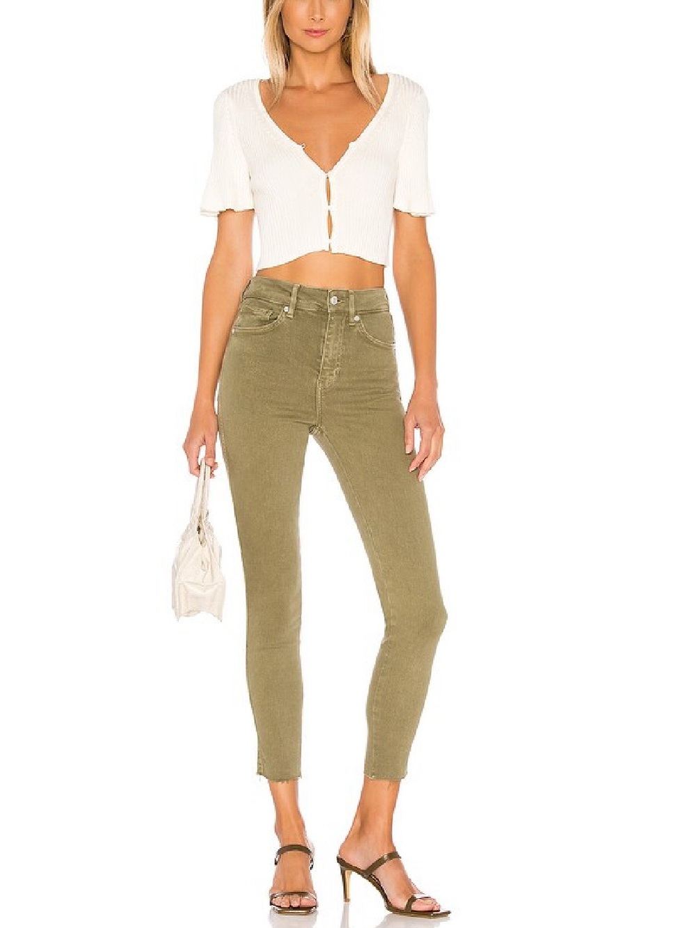 We The Free High-Rise Skinny Jeans/Jeggings in Olive Green - Women's